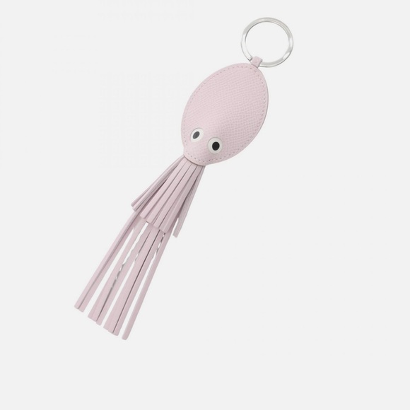 RARE - NEW- Hermes Poulpe Key Ring Epsom Milo & Mauve Pale Blanc - Picture 1 of 7